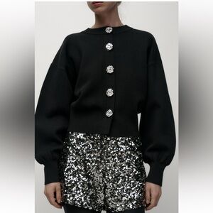 Zara metal button knit cardigan